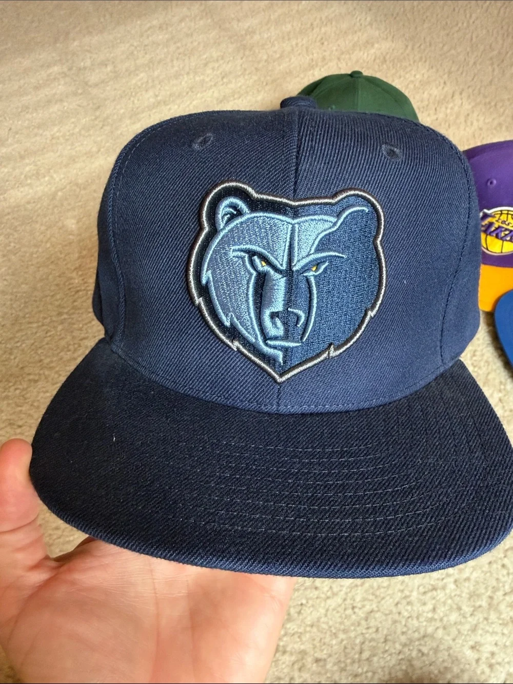 Assorted Youth NBA Team Snapback Hats - Bucks, Grizzlies, Lakers, Curry